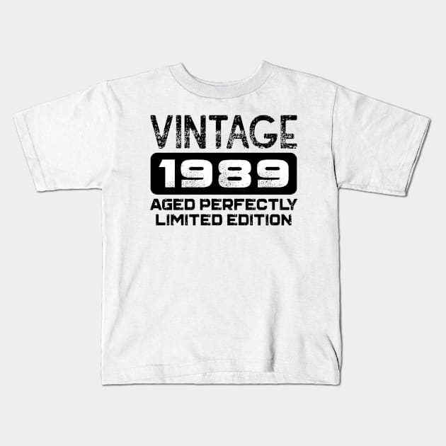 Birthday Gift Vintage 1989 Aged Perfectly Kids T-Shirt by colorsplash